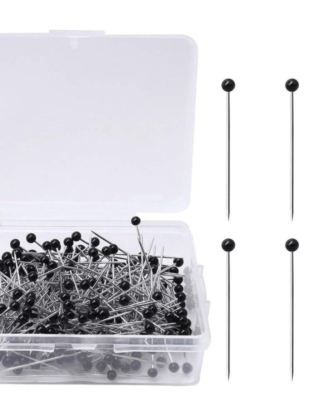 250 Pieces Sewing Pins Ball Glass Head Pins Straight Quilting Pins for Dressmake
